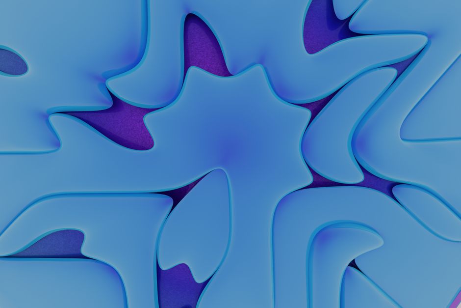 Abstracte 3D-geprinte muurontwerpen in een galerij. Abstracte 3D-geprinte muurontwerpen in een galerij.
